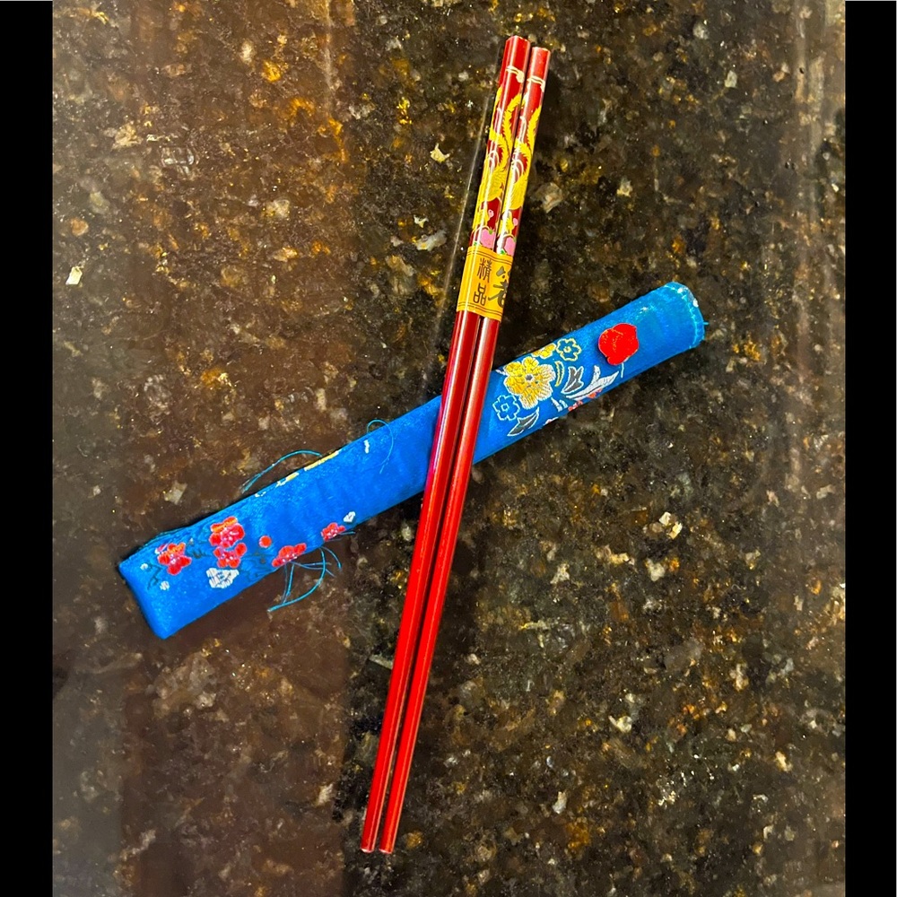 Authentic Japanese chopsticks with silk cover